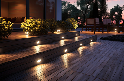 deck lighting installation